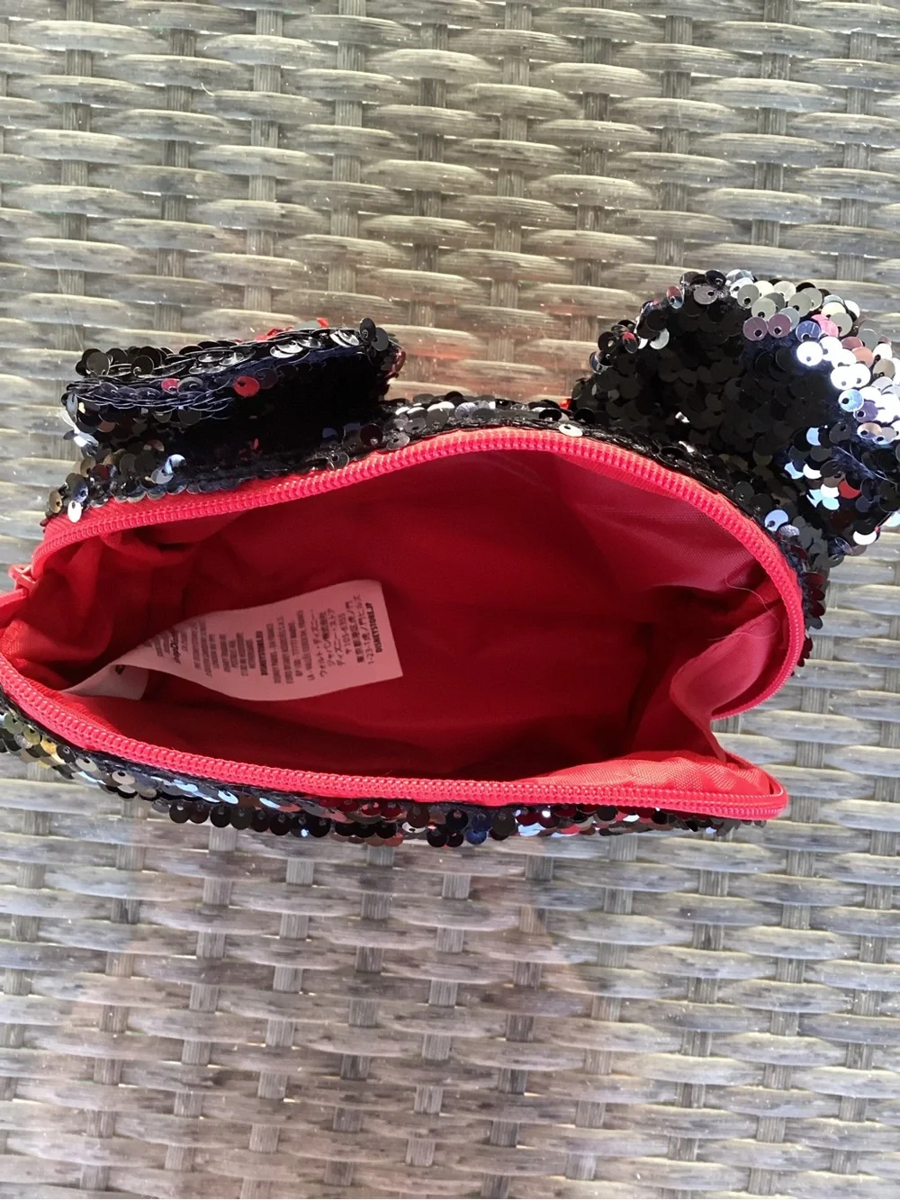 Disney Sequin Mouse Ear Clutch Purse  in Black and Red